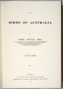 JOHN GOULD "The Birds of Australia", [Melbourne : Lansdowne Press, 1972], elephant folio, (facsimile of the 1848 publication), coloured plates; publisher's vinyl binding, with gilt titles to spines, (8 Vol.) - 2