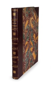 429 · GEORGE FRENCH ANGAS, South Australia Illustrated, facsimile edition published by A. & A. Reed, 1967. [#457 of 1000]; Elephant folio, half leather with six raised bands, marbled boards; gilt ruled, decorated and text to spine, top edges gilt, including list of subscribers, 60 coloured plates and reproductions of the wrappers of the 10 original issues bound in at rear.