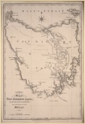 TASMANIAN MAPS & CHARTS: "Croquis de la BAIE DES MOULES..." (Dentrecasteaux, 1807; hand coloured); "A New Map of VAN DIEMEN'S LAND" (Souter, 1825); "The Entrance to MACQUARIE HARBOUR, in VAN DIEMEN'S LAND" (Norie, 1828); "Van Diemens Land" (Kelly, 1841); - 3