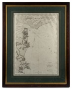 "D&eacute;troit de Bass (Bass Strait) et de Corner Inlet, Copie du Plan leve en 1842 et 1855 par les Capit'es J.L. STOKES et ROSS, de la Marine Anglaise et Corrige en 1858", issued by the French Depot of Marine Charts and Plans in 1861. 64.5 x 47cm; framed, 88 x