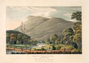 JOSEPH LYCETT (1774 -1828), "Mount Wellington, Near Hobart Town, Van Dieman's Land", hand-coloured aquatint from &ldquo;Views of Australia....&rdquo;, published in London by J. Souter, 1825, 23 x 32cm, mounted 37.5 x 48.5cm overall.
