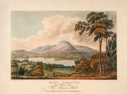JOSEPH LYCETT (1774 -1828), "Mount Direction, Near Hobart Town, Van Diemens Land", hand-coloured aquatint from &ldquo;Views of Australia....&rdquo;, published in London by J. Souter, 1825, 23 x 32cm, mounted 37.5 x 48.5cm overall.