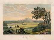 JOSEPH LYCETT (1774 -1828), "View of Tasman's Peak, From Macquarie Plains, Van Diemen's Land", hand-coloured aquatint from &ldquo;Views of Australia....&rdquo;, published in London by J. Souter, 1825, 23 x 32cm, mounted 37.5 x 48.5cm overall.