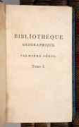 "Biblioth&egrave;que g&eacute;ographique et instructive des jeunes gens, ou recueil de voyages int&eacute;ressants dans toutes les parties du monde, Pour l'instruction et l'amusement de la jeunesse" [Paris, Gabriel DuFour, various years 1800s-1810s], complete set of 36 volume - 2