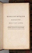 "Biblioth&egrave;que portative des voyages" [Paris, LePetit, 1804], a uniformly bound collection of fifteen volumes, comprising numbers 10-12, 14-18, and 29-35 (five of which focused on the voyages of Captain James Cook); full leather binding, gilt titles and de - 2