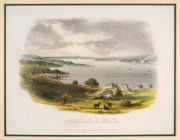 A group of ten antique hand-coloured engravings and lithographs of Australian views, 19th century, including works by FREDERICK TERRY, ARROWSMITH, JAMES HOWE CARSE, NICHOLAS CHEVALIER and others, each approximately 15 x 21cm, mounted 30.5 x 35.5cm overall