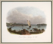 A group of ten antique hand-coloured engravings and lithographs of Australian views, 19th century, including works by FREDERICK TERRY, ARROWSMITH, JAMES HOWE CARSE, NICHOLAS CHEVALIER and others, each approximately 15 x 21cm, mounted 30.5 x 35.5cm overall - 2
