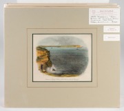 A group of ten antique hand-coloured engravings and lithographs of Australian views, 19th century, including works by FREDERICK TERRY, ARROWSMITH, JAMES HOWE CARSE, NICHOLAS CHEVALIER and others, each approximately 15 x 21cm, mounted 30.5 x 35.5cm overall - 6