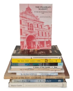 LOCAL VICTORIAN HISTORIES: A group of books including hardcovers with dust jackets; noted 1949 "A History of Point Lonsdale" by Dunn, 1969, "The Life of our Years - In and Around Geelong" by Billot, and 1976 "Sealing, Sailing and Settling in South-Western Victoria" by MacKenzie. (13 items).
