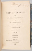 FREDERICK MARRYAT, "A Diary in America, with Remarks on its Institutions" [London, Longman Orme Brown Green & Longmans, 1839], three attractively and uniformly rebound volumes (321/311/319pp.); quarter leather bindings, gilt titles to spine, marbled endpa - 2