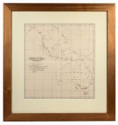 "AUSTRALIA AND CHINA TELEGRAPH", antique lithographic map, printed by James R. Philp, Melbourne, November 3rd, 1859, showing the existing and proposed lines, sight size 40 x 38cm, framed & glazed 62 x 59cm overall.