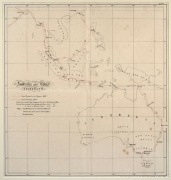 "AUSTRALIA AND CHINA TELEGRAPH", antique lithographic map, printed by James R. Philp, Melbourne, November 3rd, 1859, showing the existing and proposed lines, sight size 40 x 38cm, framed & glazed 62 x 59cm overall. - 2