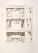 THEODORE VACQUER, "Maisons les plus remarquables de Paris" [Paris; Caudrilier; 1863], 68 plates present; a dilapidated, much-studied copy, with several architectural sketches present on the reverse and margins of certain pages by an anglophone admirer of - 3