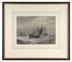WALTER WILLIAM MAY (1831-1896), (tall ships and sailing boats), watercolour, signed lower right "W. W. May", 20 x 27cm, 40 x 46cm overall.