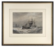 WALTER WILLIAM MAY (1831-1896), (tall ships and sailing boats), watercolour, signed lower right "W. W. May", 20 x 27cm, 40 x 46cm overall. - 2