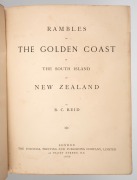 REID, "Rambles on the Golden Coast of the South Island of New Zealand" [London; The Colonial Printing and Publishing Company; 1886 2nd ed.], 176pp., 20 plates present; original cloth boards with gilt design to cover. - 2