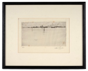 WILLIAM WYLLIE (1851-1931), Williamstown Point From Port Melbourne, drypoint etching, 11/50, signed lower right "John Shirlow", 17 x 25cm, 33 x 41cm overall.