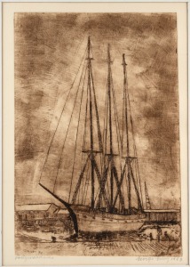 GEORGE EDDY (1917-2006), Polly Woodside, dry point etching, signed and dated lower right "George Eddy, 1983", 27 x 19cm, 44 x 34cm overall.