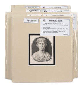 GIOVANNI BATTISTA CIPRIANI and FRANCESCO BARTOLOZZI, group of 18th century stipple engravings of classical scene vignettes, eight mounted plates in varying sizes, the largest sight size 12 x 9cm, 24 x 21.5cm overall.