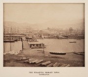 TASMANIA: A nice range of individually mounted albumen paper prints and photographs; circa 1880s-1900s; various sizes. Subjects include Breakwater Emu Bay, Table Cape, Organ Pipe Rocks, The Wharves Hobart Town, Cascade Road, Near Cam River, and Macquarie 