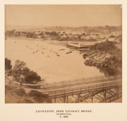 TASMANIA: A nice range of individually mounted albumen paper prints and photographs; circa 1880s-1900s; various sizes. Subjects include Breakwater Emu Bay, Table Cape, Organ Pipe Rocks, The Wharves Hobart Town, Cascade Road, Near Cam River, and Macquarie - 3