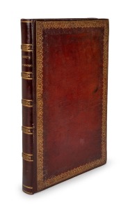 George PERRY (1771-1823), "Conchology, or the natural history of shells...illustrated with coloured engravings....", [LONDON : William Miller, dated 1811, but probably 1823-27], folio, with 60 hand-coloured engraved plates, contemporary straight-grained red morocco, with wide gilt margins, the spine elaborately tooled gilt in seven compartments; bookplate to inside front cover of "Thomas Philip Earl de Grey, Wrest Park".