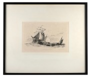 EDWARD WILLIAM COOKE (1811-1880), I.) Hatch-Boat Off Graves End, II.) Dutch Boats, Beating To Windward, III.) Dutch Schuyt..., dry point etchings, titled with artist's details in plate, 15 x 21cm, 36 x 39cm overall.