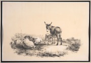 THOMAS SIDNEY COOPER (1803-1901), group of ten farmyard tinted lithographs from the 1839 publication "Groups Of Cattle Drawn From Nature", sight size 32 x 46cm, mounted 47.5 x 61.5cm overall. - 7