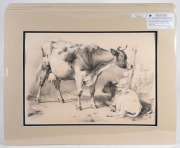 THOMAS SIDNEY COOPER (1803-1901), group of ten farmyard tinted lithographs from the 1839 publication "Groups Of Cattle Drawn From Nature", sight size 32 x 46cm, mounted 47.5 x 61.5cm overall. - 10