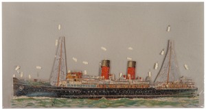 ST. JULIEN vintage chromolithograph timber jigsaw puzzle, early to mid 20th century, 71cm long.