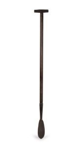 Elephant seal lance, rare antique English example with broad arrow stamp, later blackwood handle, mid 19th century, ​​​​​​​113cm high.