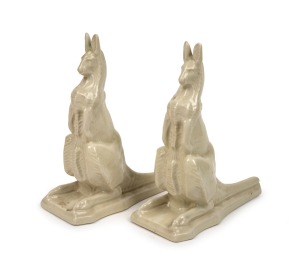 ATHOLL pair of porcelain kangaroo bookends, 23.5cm high.