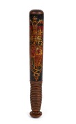 Tasmanian convict period police truncheon, hand-painted with King George cypher, dated 1839 and named to Magistrate G. Ball, unusual small size, 28cm long. Extremely scarce and the only example of its kind known to our rooms. - 2