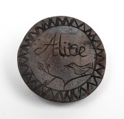 Convict penny love token, engraved "ALICE, WHEN THIS YOU SEE, THINK OF ME", 35mm diameter. - 2