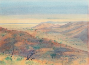 EDWARD CAR (1936 - ), Gammon Range, Northern Flinders, South Australia, watercolour, signed lower right, 58 x 78cm, 98 x 107cm overall.
