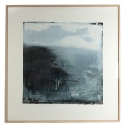 JOANNA LOGUE (1964 - ), Suspension IV, acrylic on canvas, signed lower right "J. L. '97", 82 x 82cm, 118 x 116cm overall. - 2