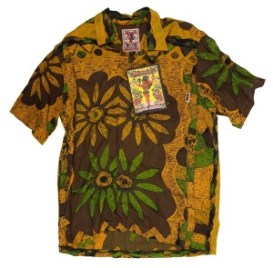 MAMBO LOUD SHIRT "Gold Sunflowers", new old stock with original tag, sized L