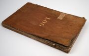 THE LOGBOOK OF THE H.M.S. AMETHYST (1844-1869): Ship's log kept by a G.R. Thornhill (midshipman), including ship's plan, eight illustrations (all but one in watercolour), and nine hand-rendered maps (South East Asia, Australia, Tasmania, South America); l - 9