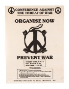 NUCLEAR DISARMAMENT: A group of 1980s political posters, comprising "This is a Nuclear Free Zone", "Remember Hiroshima Rally...Myer Music Bowl", "Jean Melzer for the Senate - Vote 1 Nuclear Disarmament Party" (2), "Conference Against the Threat of War...S - 4
