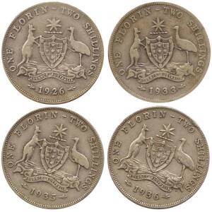 Two Shillings; Pre 1945 x154, range of different dates, majority KGV. Mixed grades.