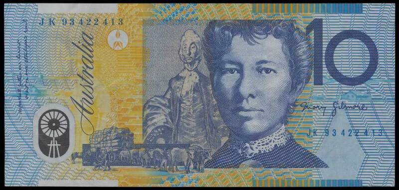 1993 (R.316a) $10 Fraser/Evans, Error Note, missing the names under the portraits on both sides. Unusual and scarce, VF+.