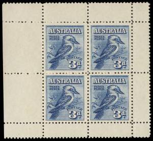 Pre-decimal group described and priced on cards. Incl. 6d  claret Kooka*, 3d Kooka s/sheet** and *, 1932 1/- Lyrebird, 1934 Macarthur & 1935 Silver Jubilee sets as imprint pairs* and £2 Navigator**. 14 carded items/sets, mainly fine and fresh. Priced at $