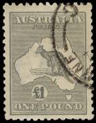 Group of used Roos with 3rd Wmk, 2d to &pound;1 (34 incl. a 9d violet with INVERTED wmk, 5/- grey & yellow and &pound;1 grey), Sm. Mult. (10) and punct. G or OS/NSW (5). Group of KGV heads &frac12;d to 1/4 (150+), all wmks incl a few mint, officialsand varieties. Noted 1d g
