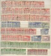 1913-65 used collection in a s/book. Most issues incl. h/value definitives and commemoratives in various quantities upto x130+. Noted Roo's to 2/-, KGV to 1/4 and a commercially used&nbsp;5/- Sydney Habour Bridge.&nbsp;Variety and postmark possibilities. Mixed cond - 2