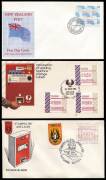 FRAMAS: large accumulation with MUH singles & sets, Counter Printed stamps MUH singles & sets, FDCs plus commemorative covers and commercial covers with single and mixed usages. All in various quantities. Also incl. range of o'seas Framas and other items. - 2