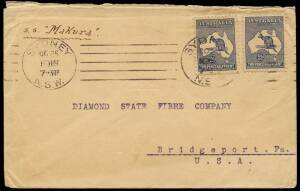 Group of covers incl. usage of 2&frac12;d indigo (x2), 2nd wmk on a cover Sydney - USA, endorsed "S.S. Makura", 2 OHMS unclaimed WA long covers franked with 4d orange punct. large 'OS' and 5 other. Mixed condition, viewing suggested.