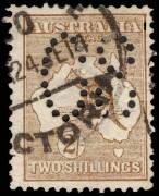 Group (SG.11,O11 & O26) 1/- Blue Green, MUH with minor gum bend at top cnr. Cat.$1500: 2/- Brown, perforated Large OS. Fresh colour, with cds dated "24JE14". Cat.$500: 2/- Brown, perforated Small 'OS'; well centred. Mint, BW.35bb.Cat.$2000. - 3