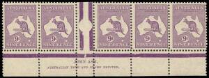 9d Violet, Ash imprint strip, Plate 4, second State; BW.29zc. A couple of minor faults to the gum, otherwise fine appearance.