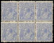 4d Dull Ultramarine, plateable block with 3 units MUH & 3 MLH. (6).