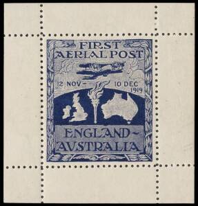 Nov.1919-Feb.1920 (AAMC.27b) The "Ross Smith" vignette, printed by the Commonwealth Stamp Printer on Crown A watermarked paper; with full margins and gum; very lightly mounted on the side margins. With [1963] Bolaffi certificate. A superb example.